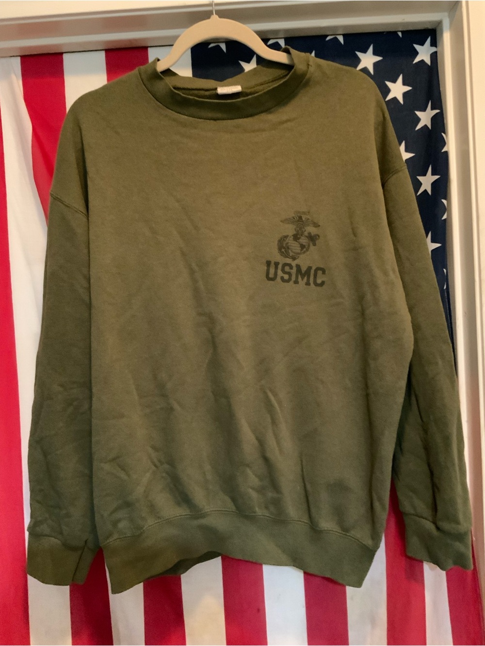 USMC Olive Green Crewneck Sweatshirt